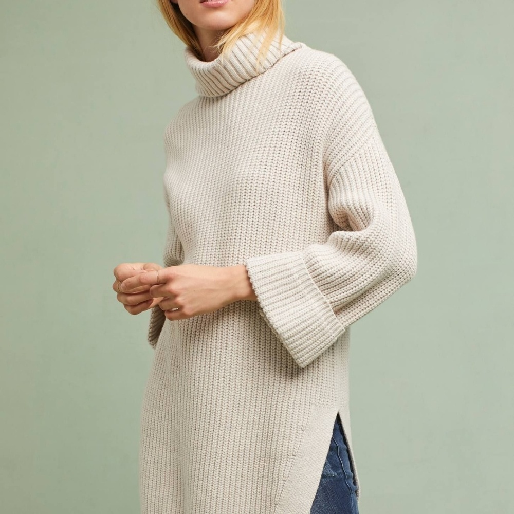 🔮Anthropologie Cuffed-Sleeve Turtleneck Tunic